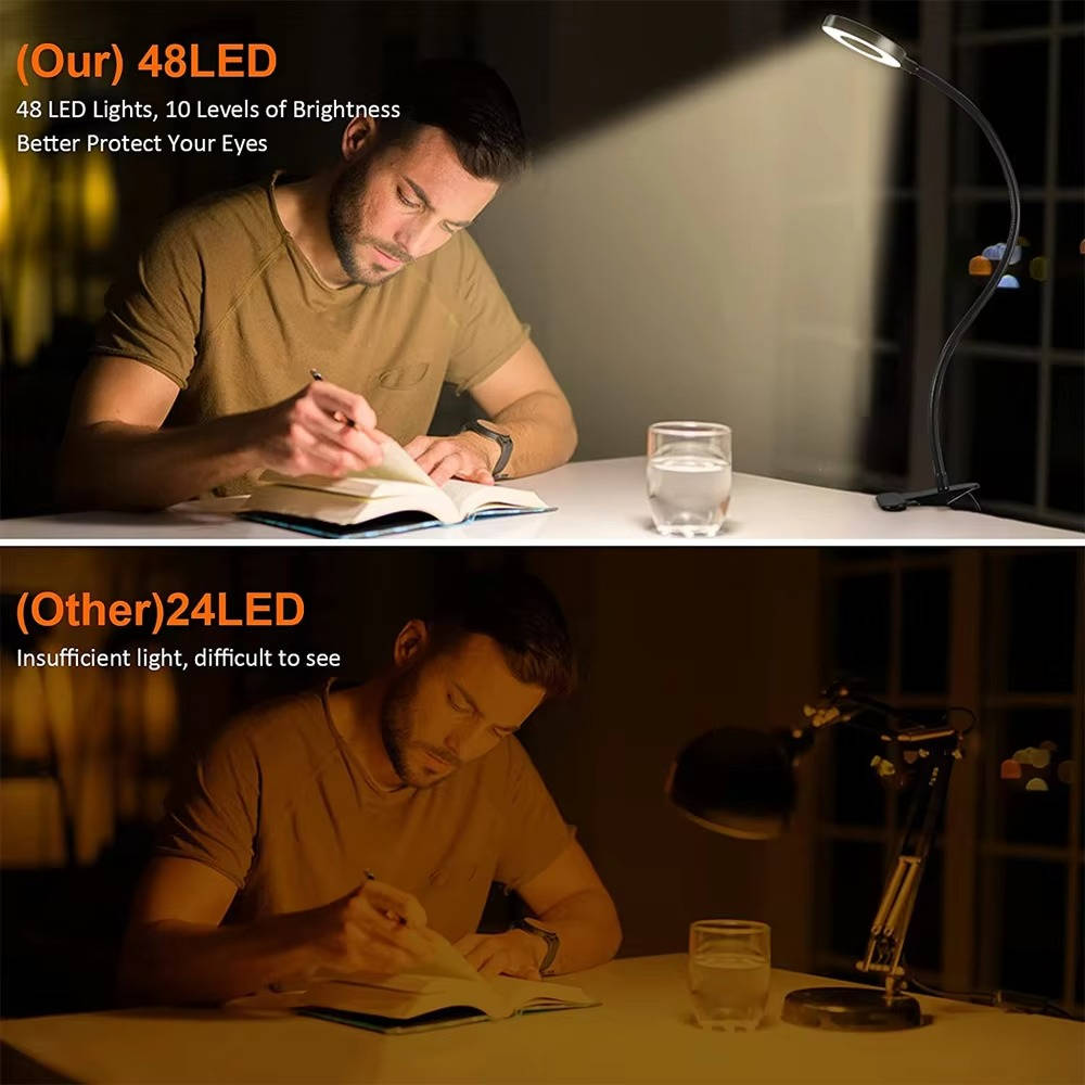 Clamp-On Adjustable Desk Lamp