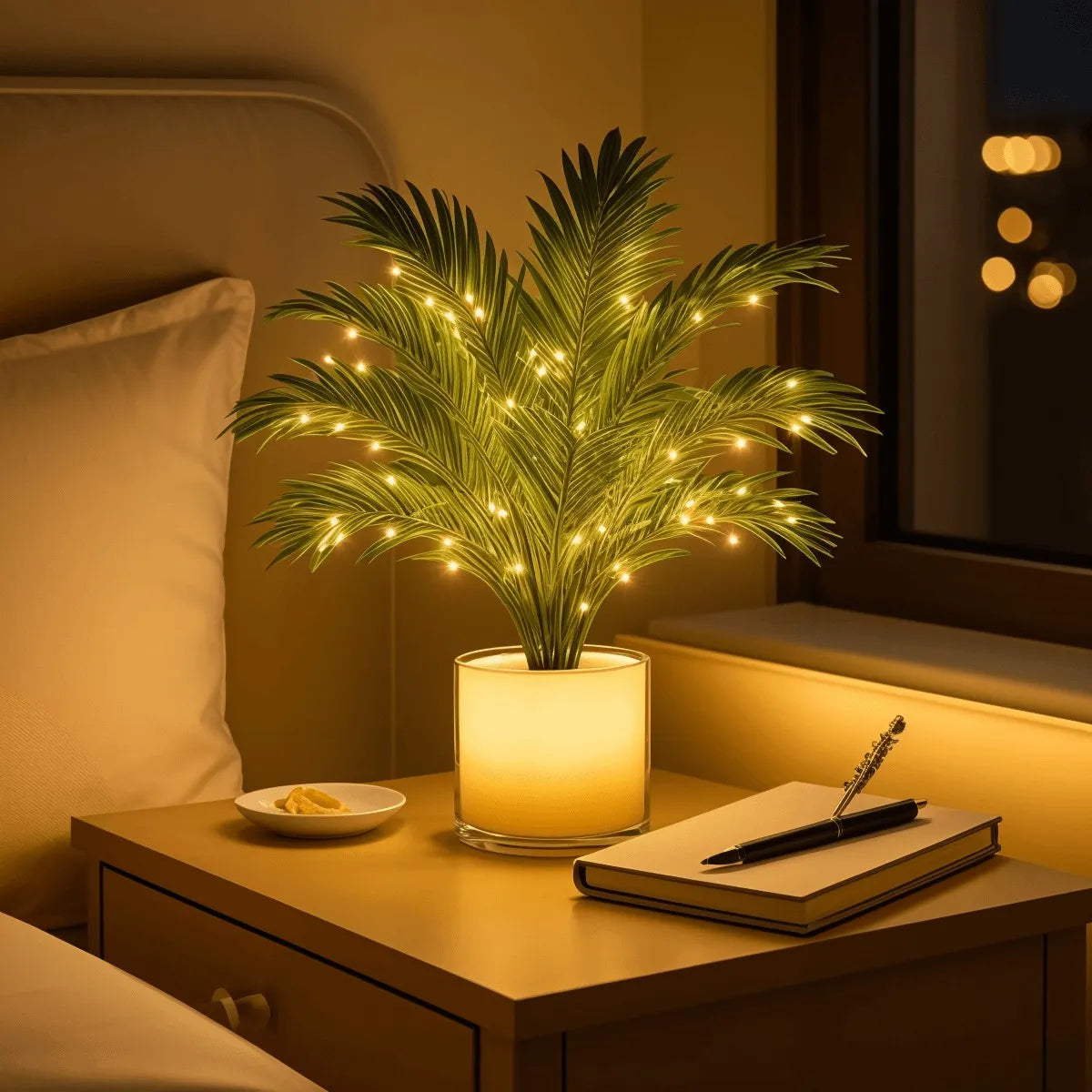 Palmenzauber LED Palm Leaf Lamp – Tropical Green Accent Light