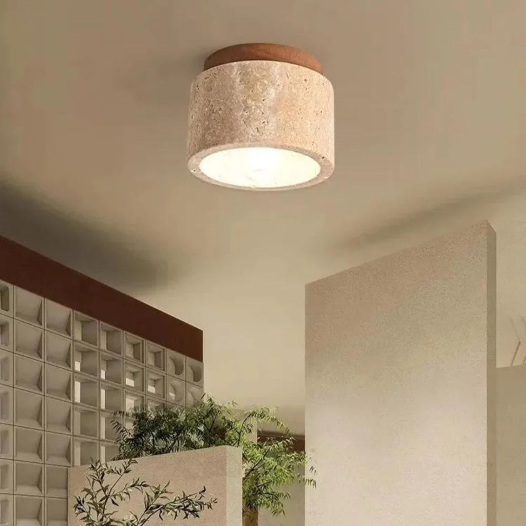 Radia Travertine Ceiling Lamp