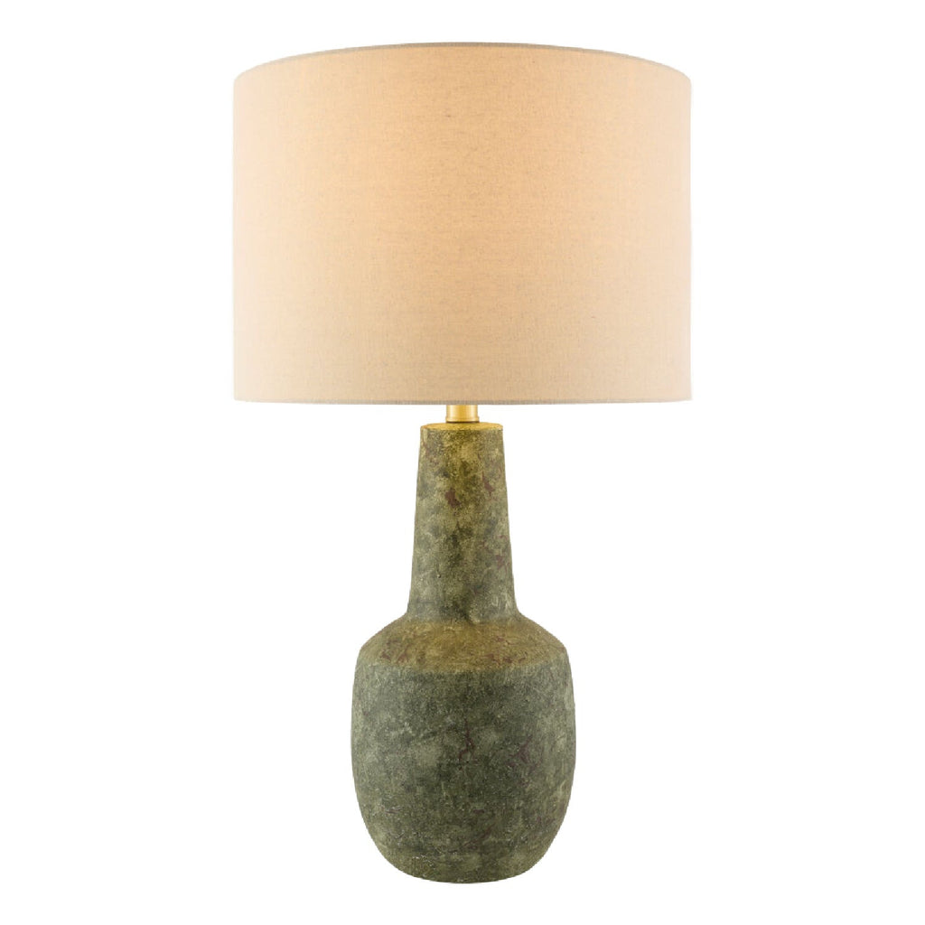 Hand-Painted Green Ceramic Table Lamp