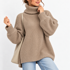 Women's Waffle Knit Turtleneck Sweater