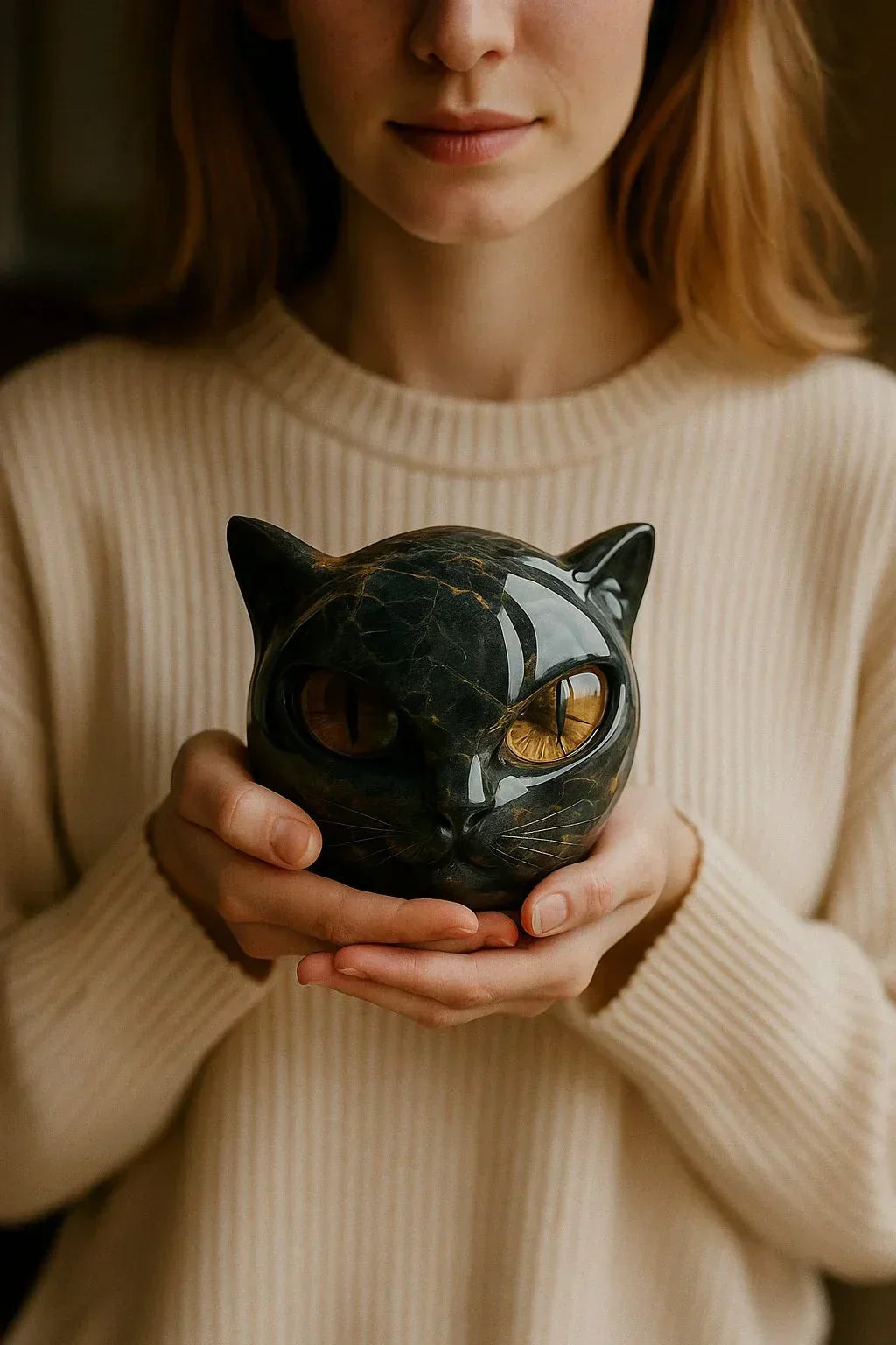 NoirCat Cat Head Sculpture