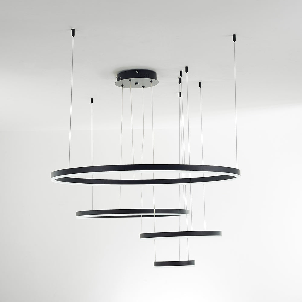 Arisha Ring Pendant Light – Modern Black and Gold Circular Ceiling Fixture