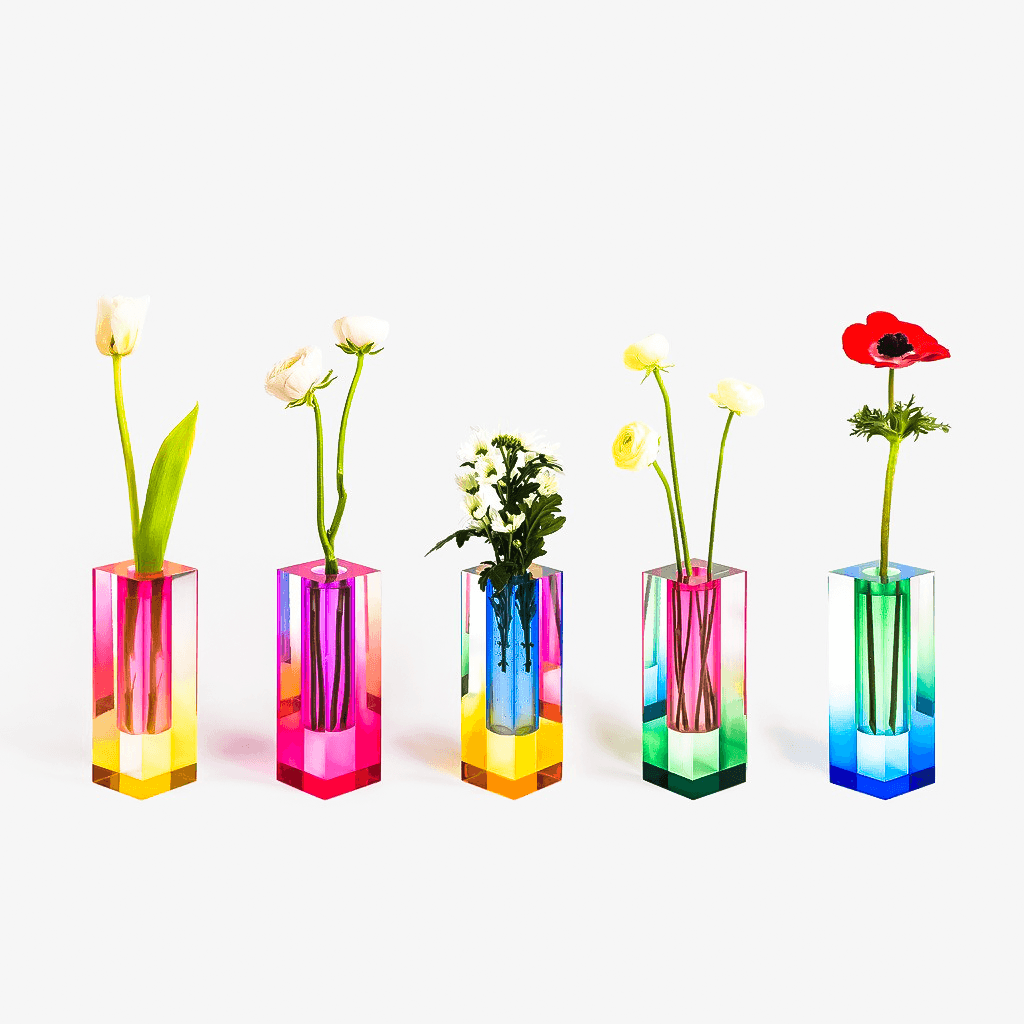 Fleur Iridescent Acrylic Vase