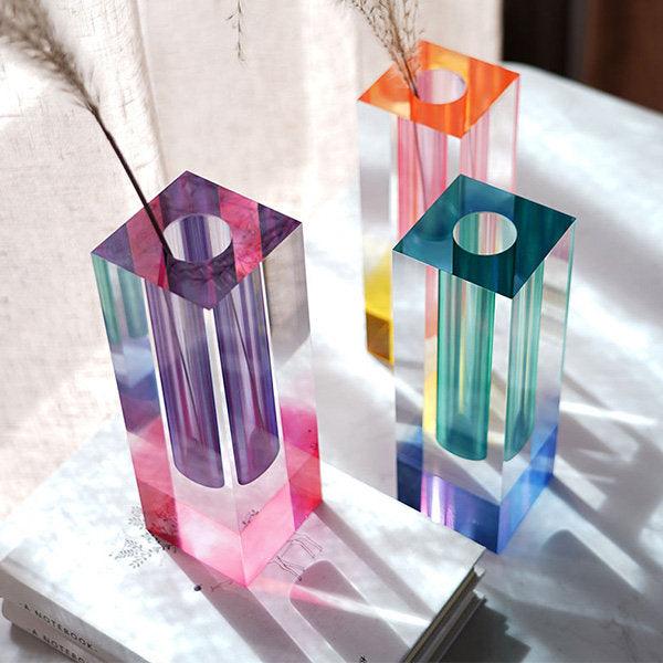 Fleur Iridescent Acrylic Vase