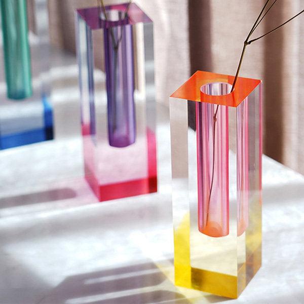Fleur Iridescent Acrylic Vase
