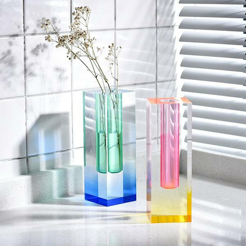 Fleur Iridescent Acrylic Vase