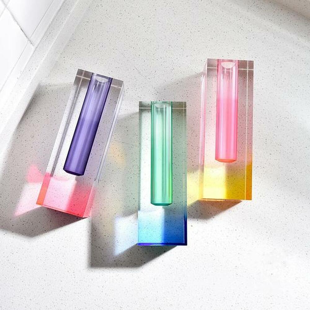 Fleur Iridescent Acrylic Vase