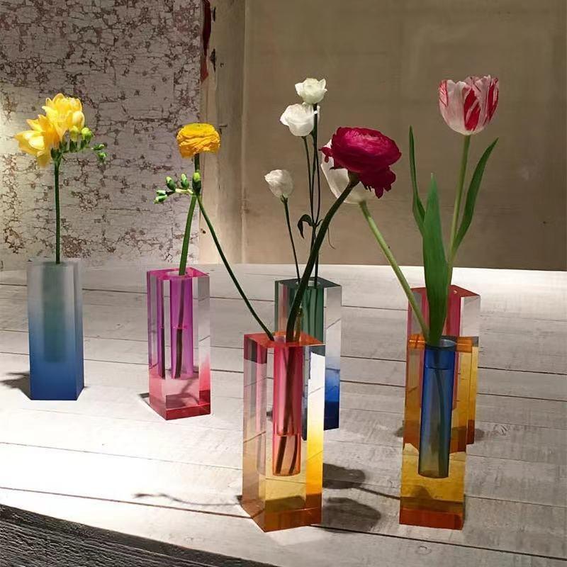 Fleur Iridescent Acrylic Vase