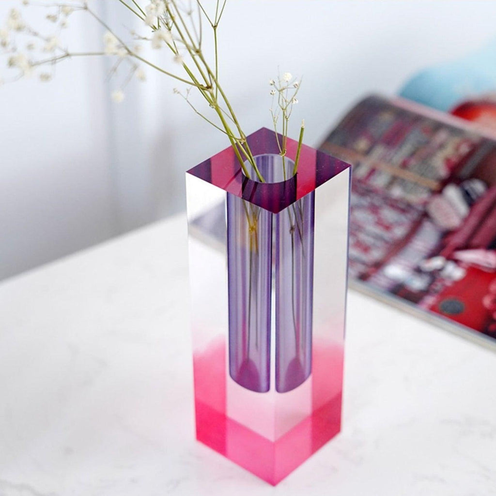 Fleur Iridescent Acrylic Vase