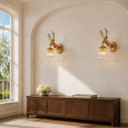 Alaric Stag Crystal Wall Sconce