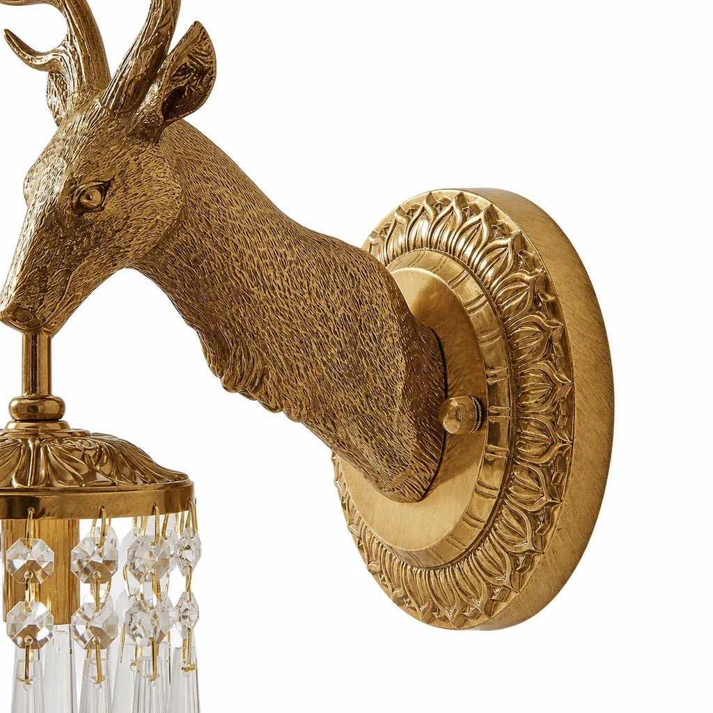 Alaric Stag Crystal Wall Sconce