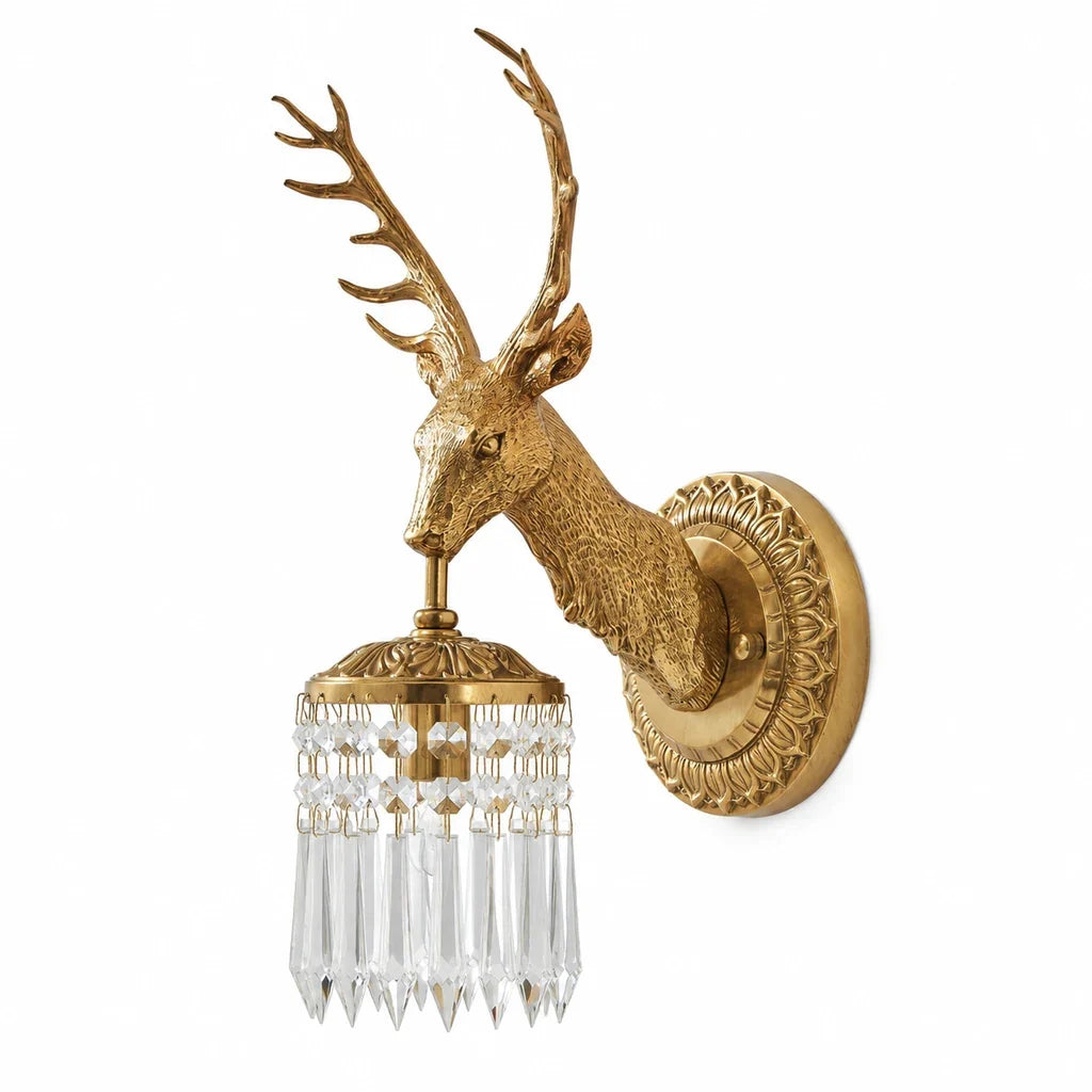 Alaric Stag Crystal Wall Sconce