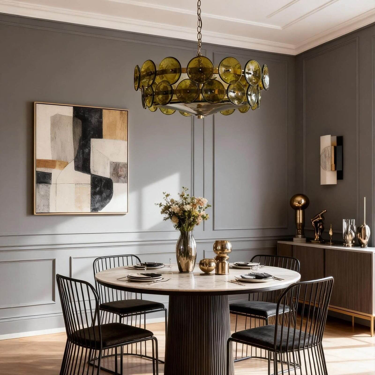 Lorenzo Glass Disc Chandelier