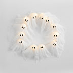 LED Halloween Ghost Wreath