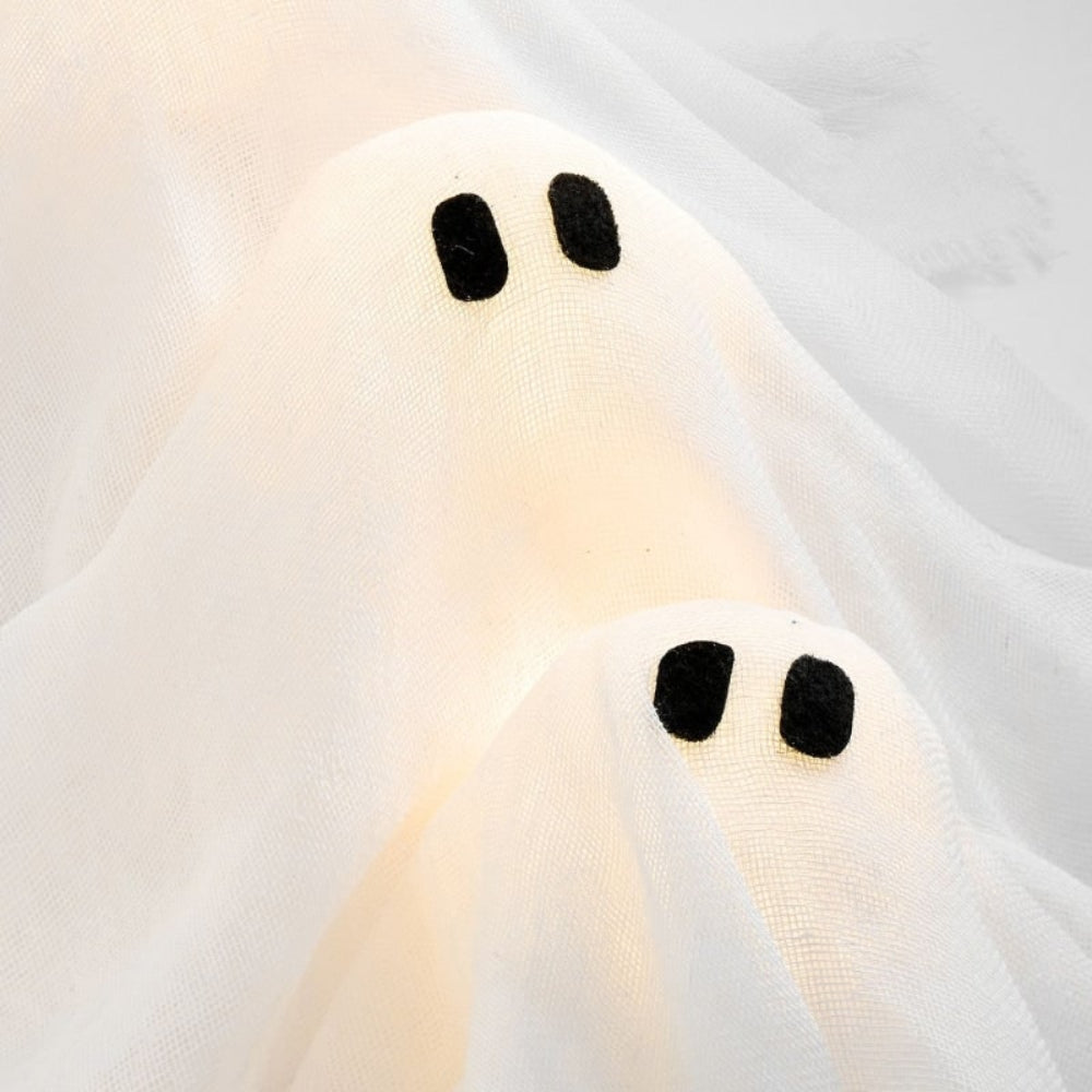 LED Halloween Ghost Wreath