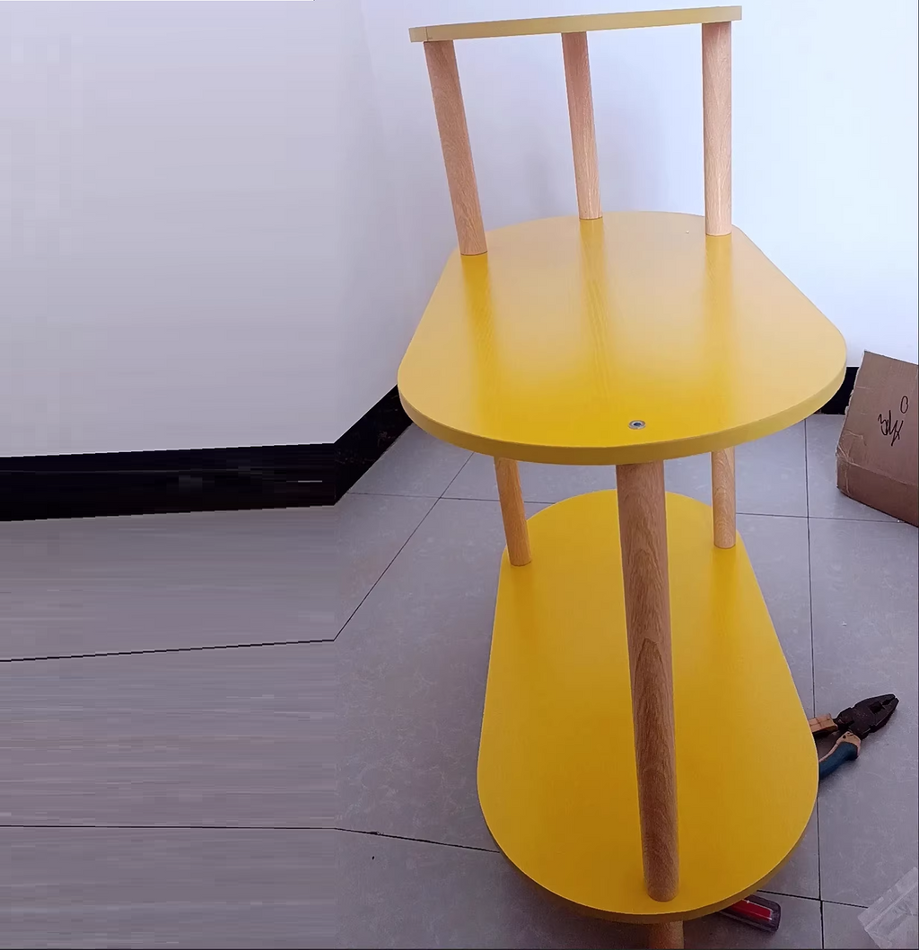 Three-Tier Solid Wood End Table