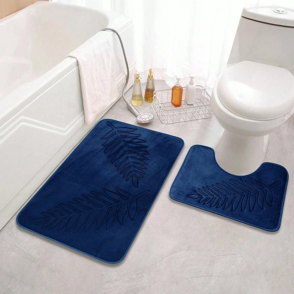Lush Leaf Bath Mat Set