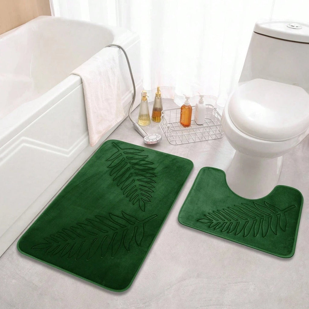 Lush Leaf Bath Mat Set