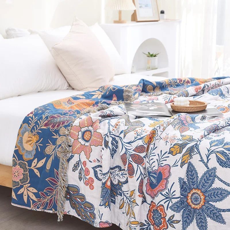 Rustic Floral Throw Blanket