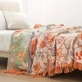 Floral Tassel Throw Blanket