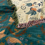 Scandinavian Bird Throw Blanket