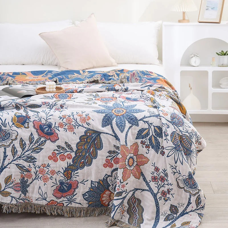 Rustic Floral Throw Blanket