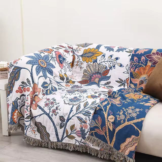 Rustic Floral Throw Blanket