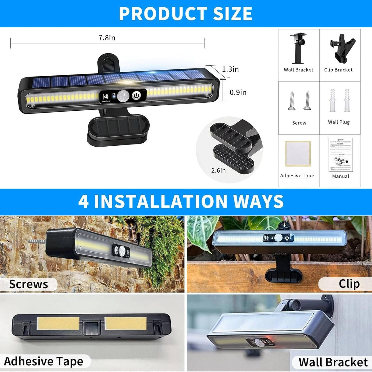 2-Piece Solar Fence Light Set