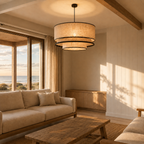Japandi Halo Woven Chandelier