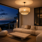 Japandi Halo Woven Chandelier