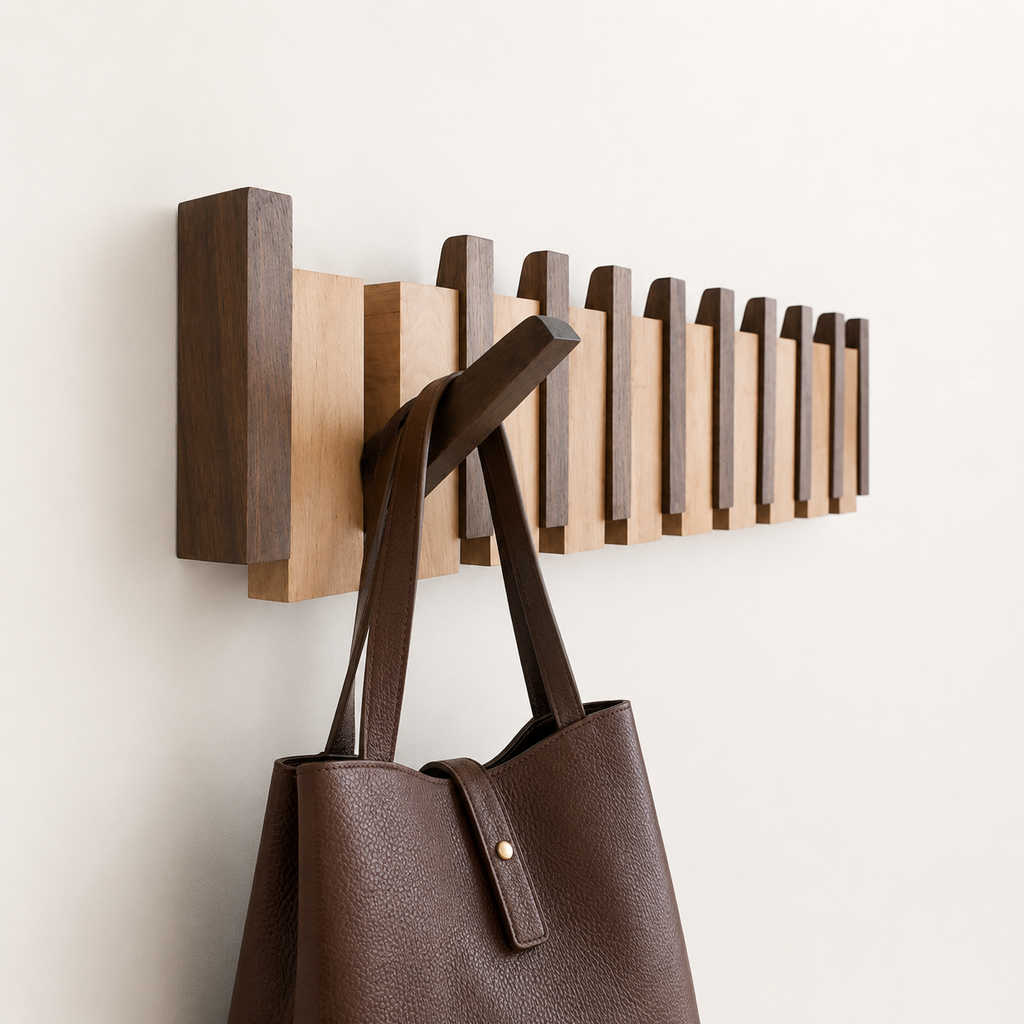 Kinjar Wooden Piano Coat Rack