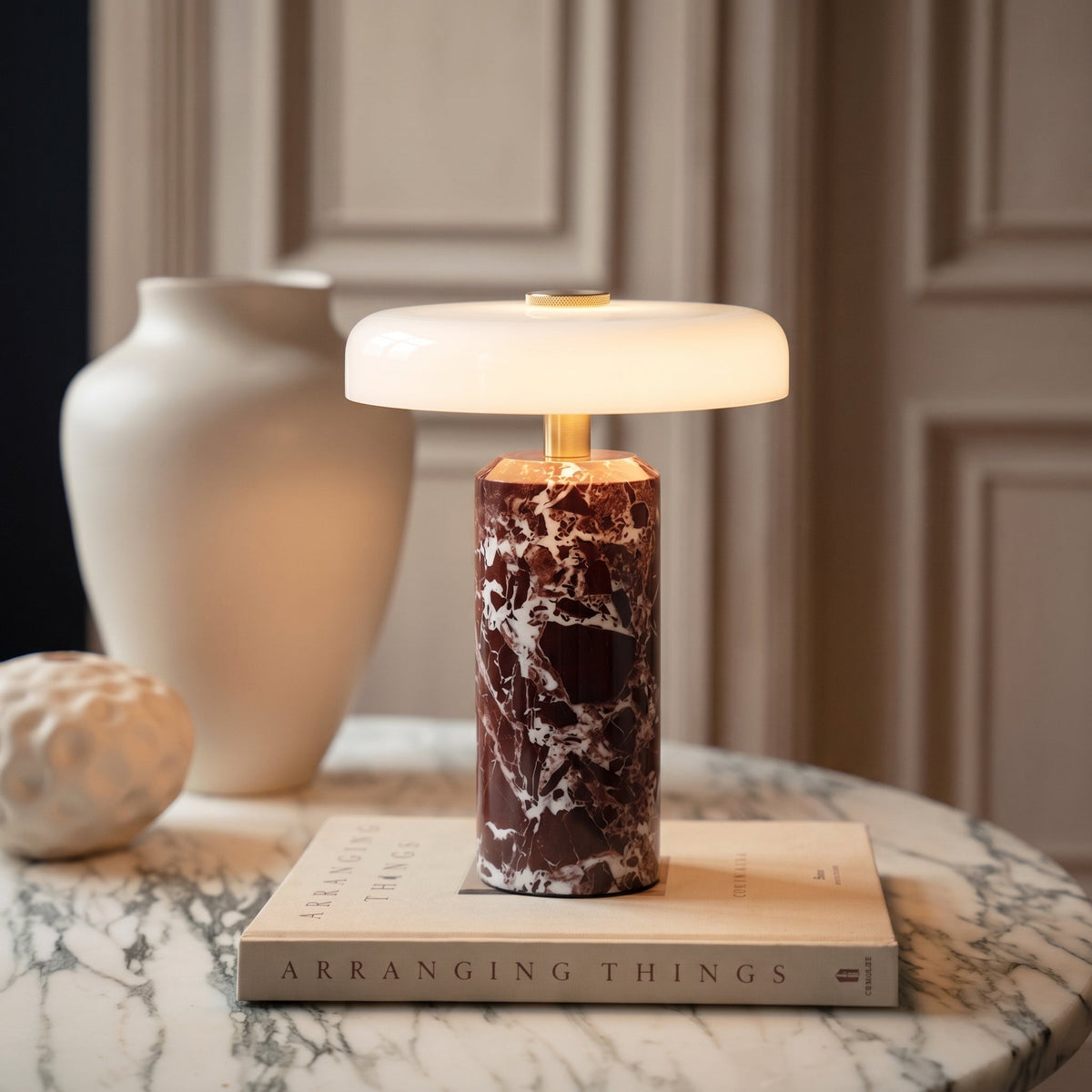 Marble Glass Portable Table Lamp