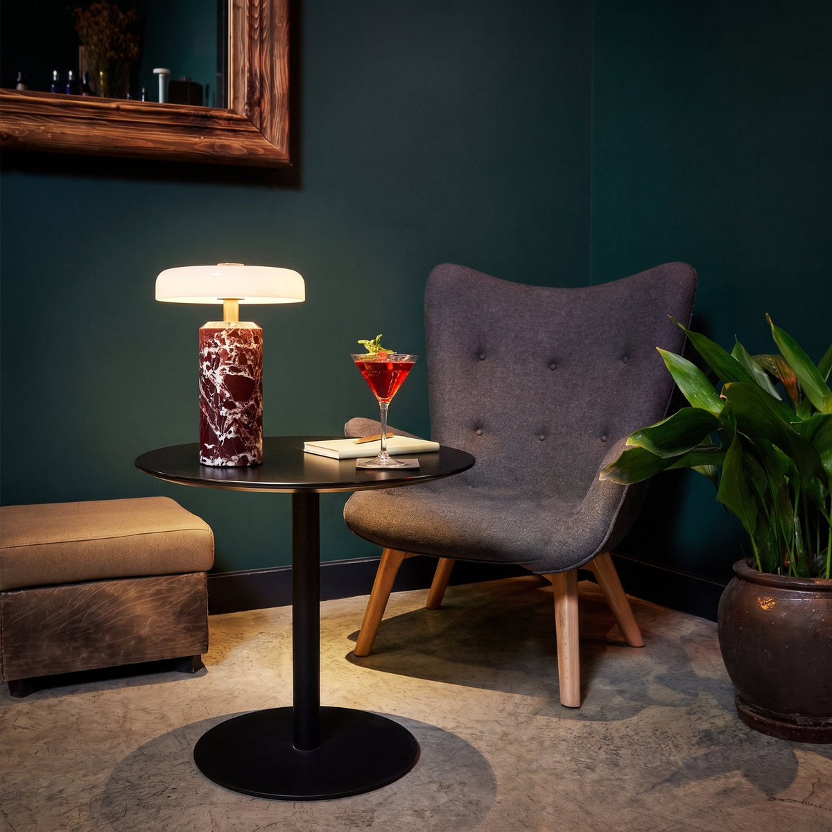 Marble Glass Portable Table Lamp