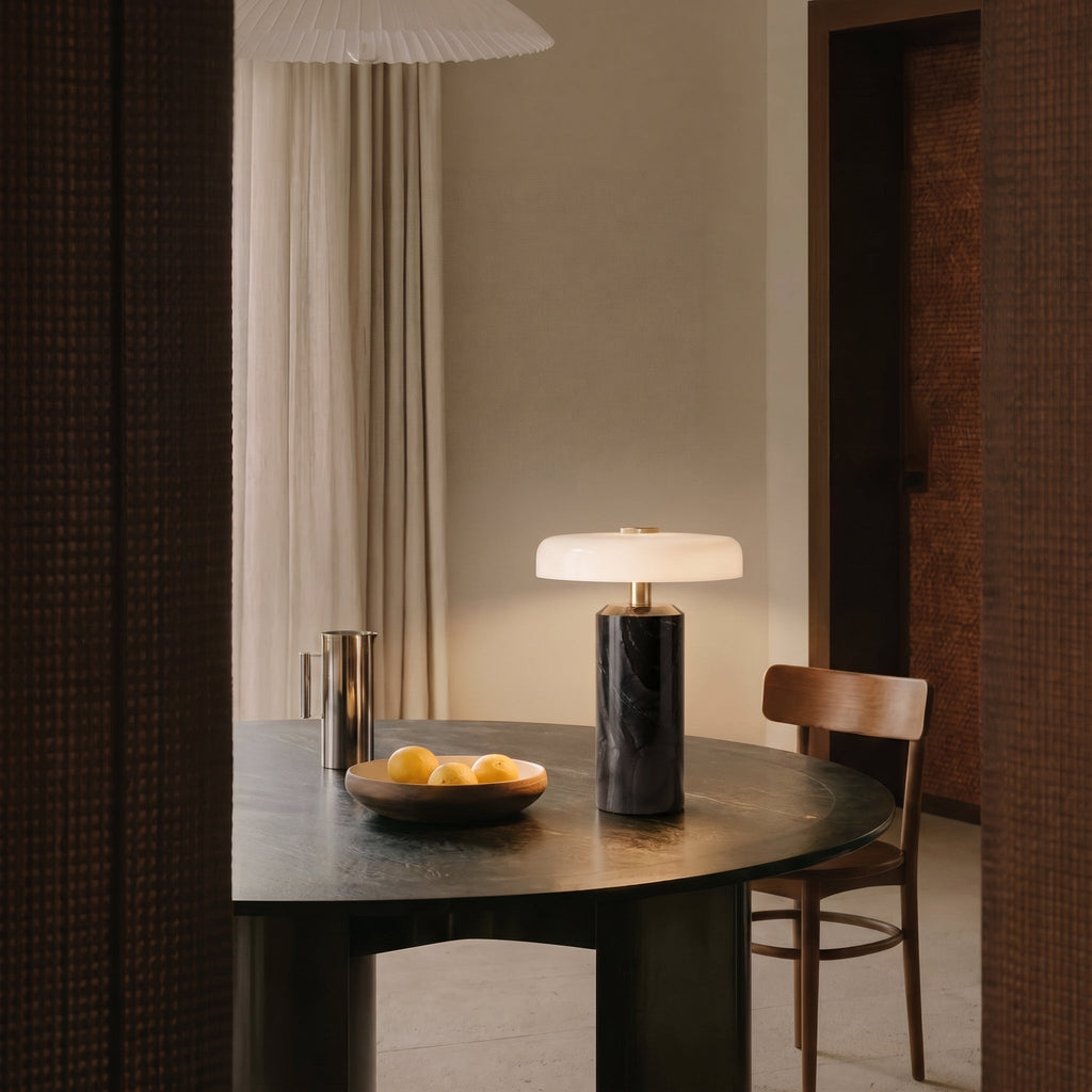 Marble Glass Portable Table Lamp