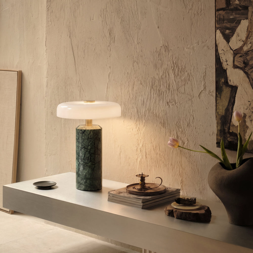 Marble Glass Portable Table Lamp