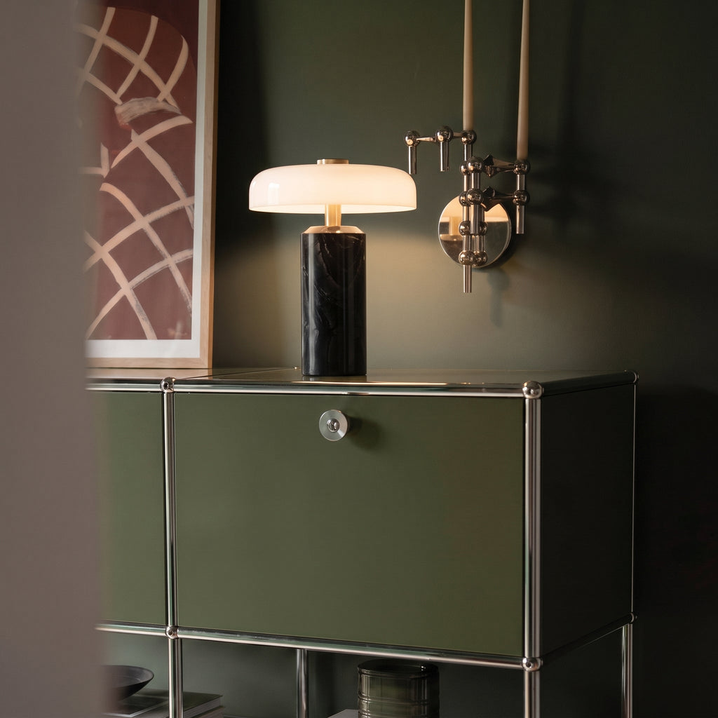 Marble Glass Portable Table Lamp