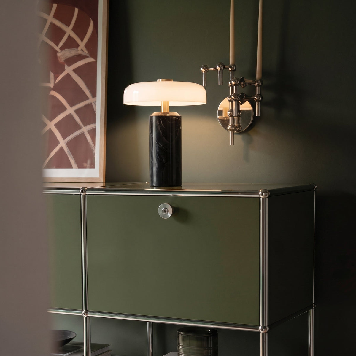 Marble Glass Portable Table Lamp