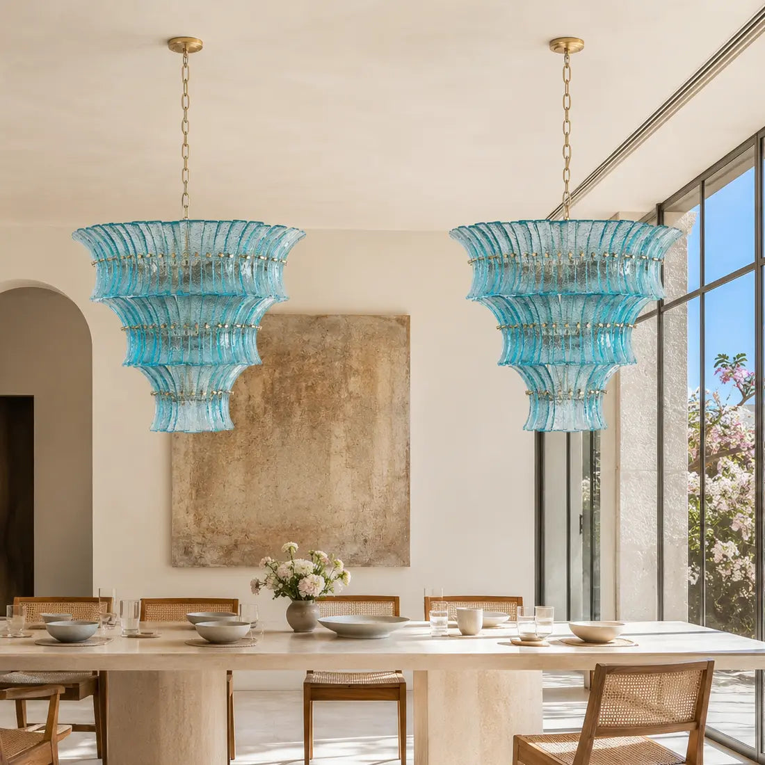 Marisol Art Deco Glass Tiered Chandelier