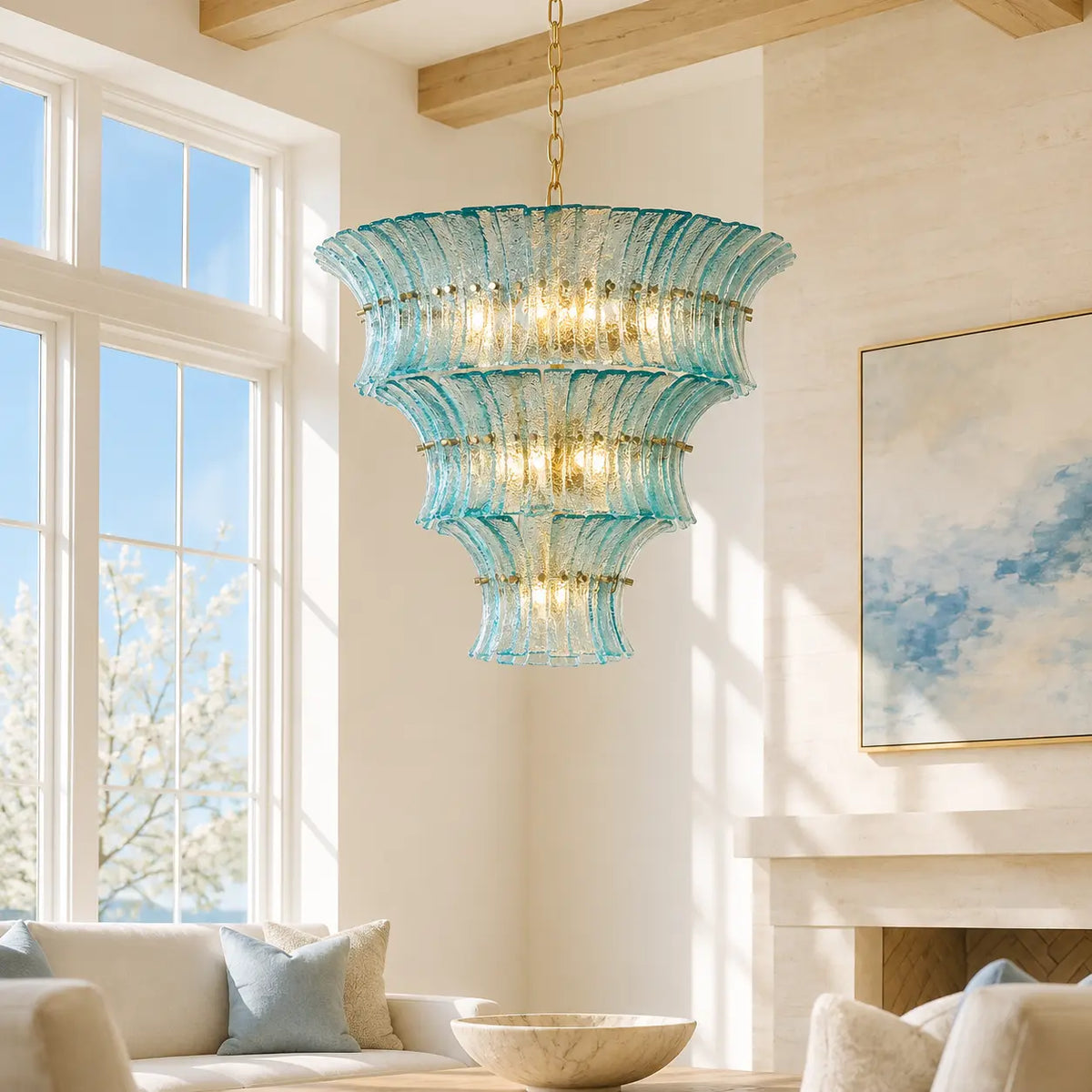 Marisol Art Deco Glass Tiered Chandelier
