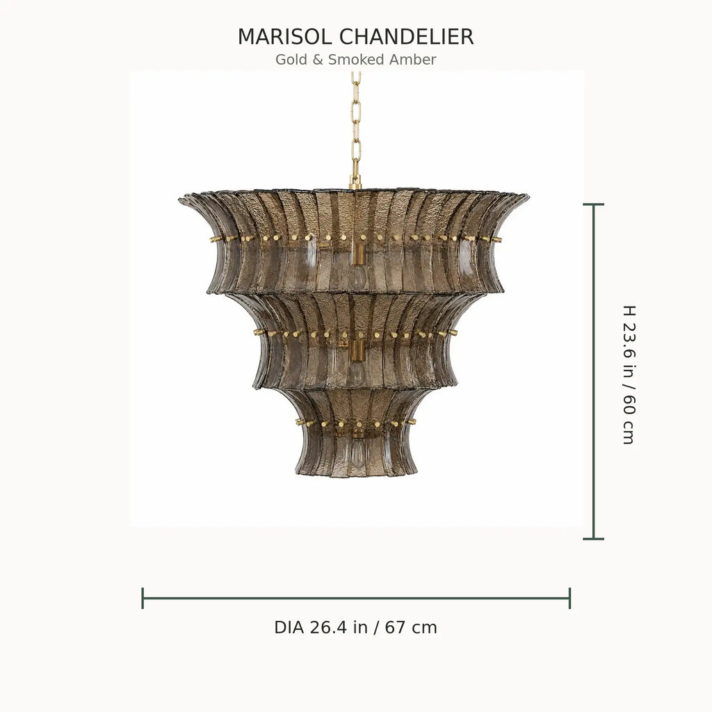Marisol Art Deco Glass Tiered Chandelier