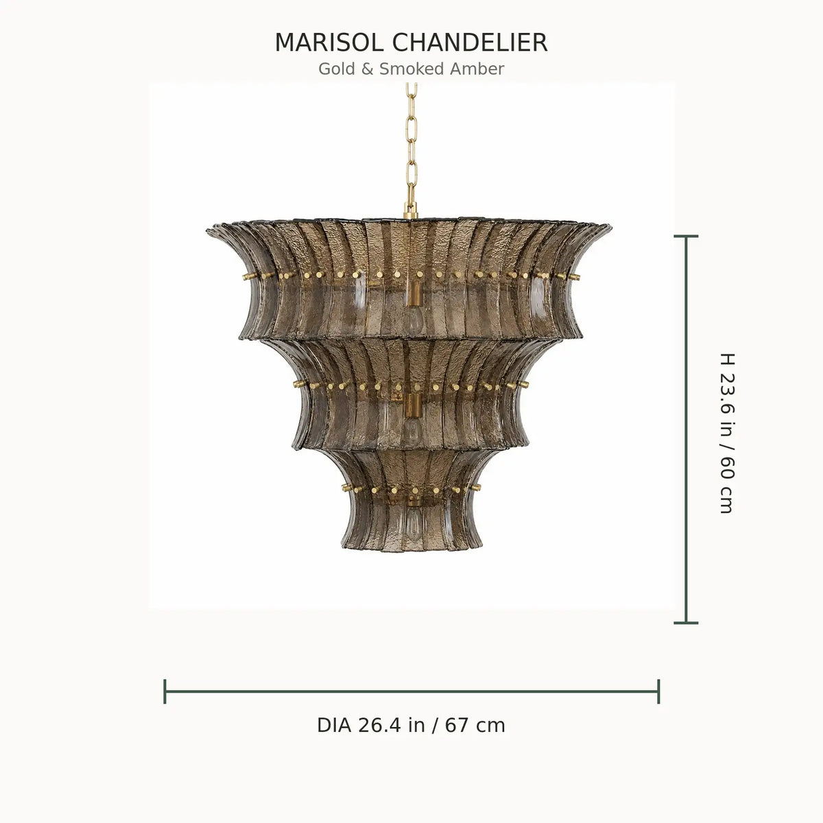 Marisol Art Deco Glass Tiered Chandelier