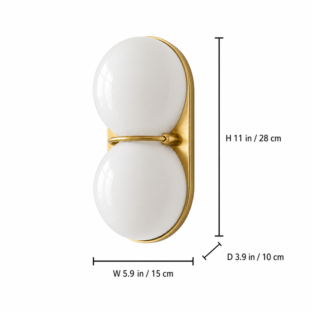 Mirea Double Globe Glass Wall Sconce