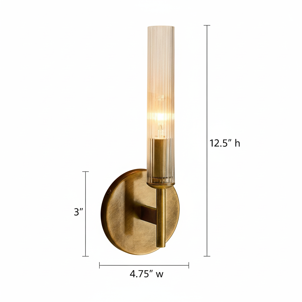 Vireo Ribbed Glass Tube Wall Sconce
