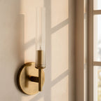 Vireo Ribbed Glass Tube Wall Sconce