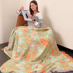Floral Tassel Throw Blanket