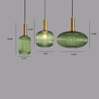 Striped Glass Lantern Pendant Light