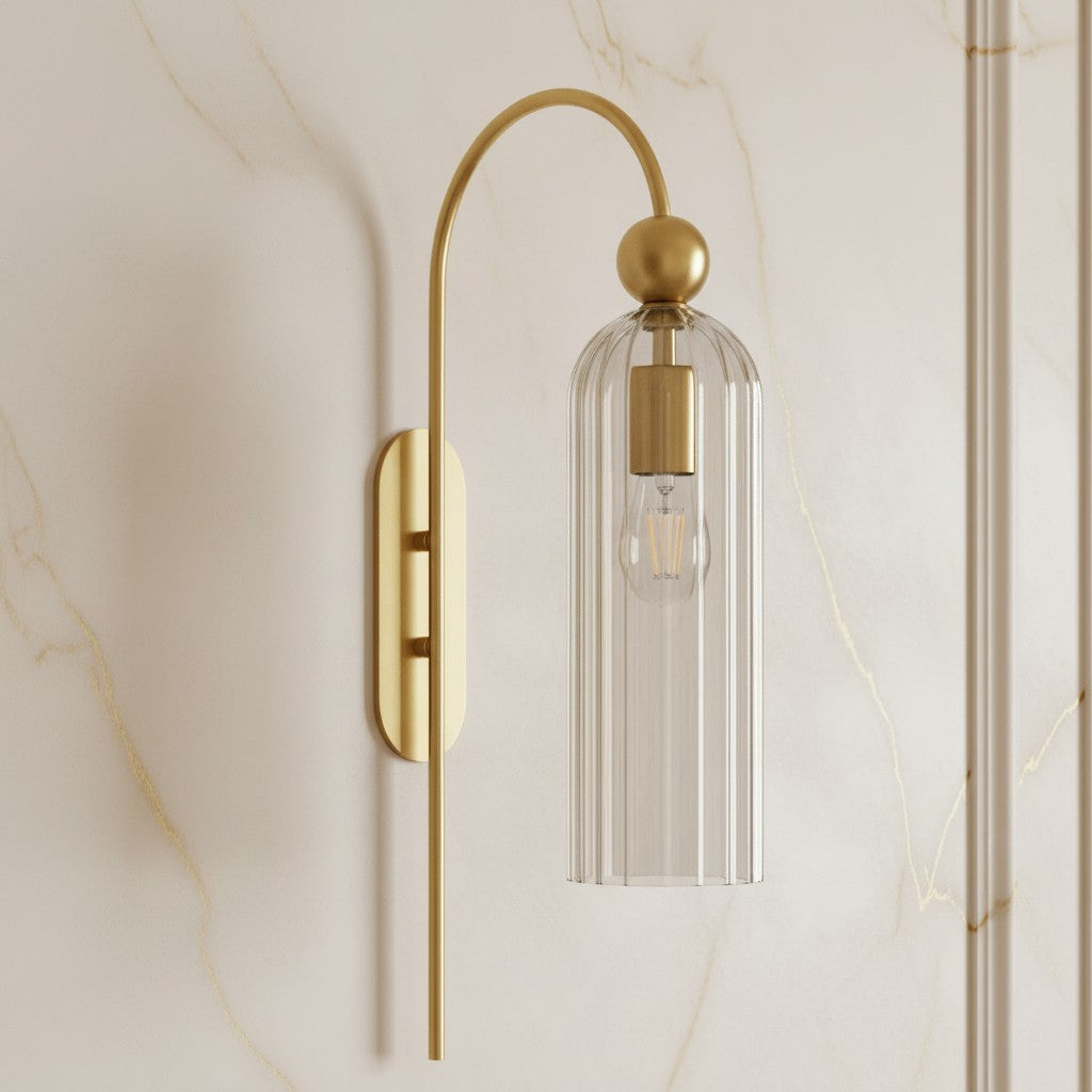 Azura Ribbed Glass Wall Sconce