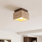 Kairi Square Travertine Flush Mount Ceiling Light