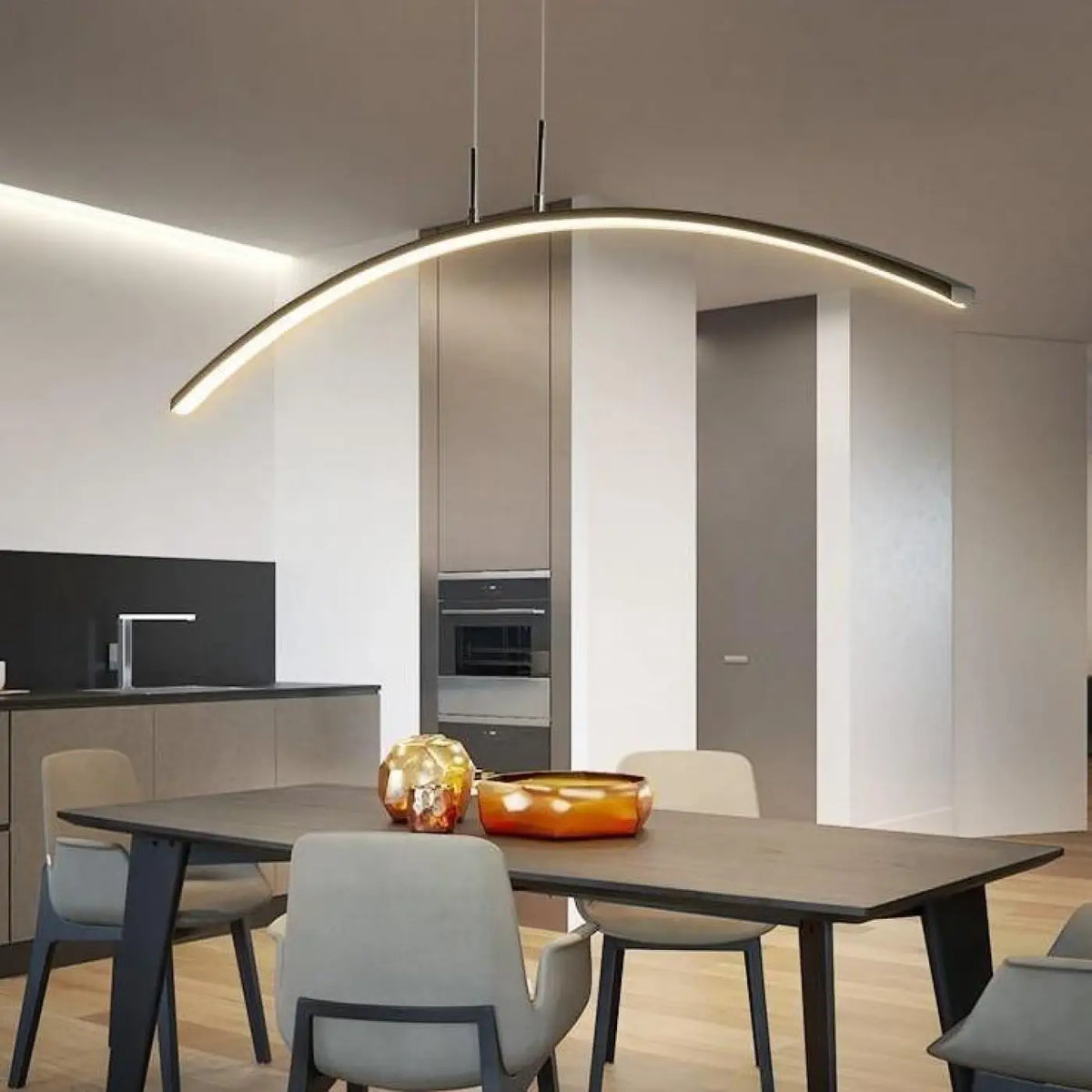 Curved LED Kitchen Pendant Light
